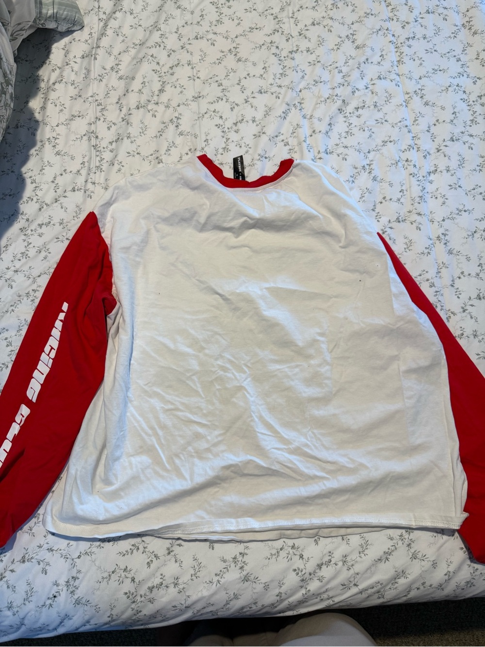 PLAYBOY White Tee with Red Ringer Collar - Picture 3 of 3